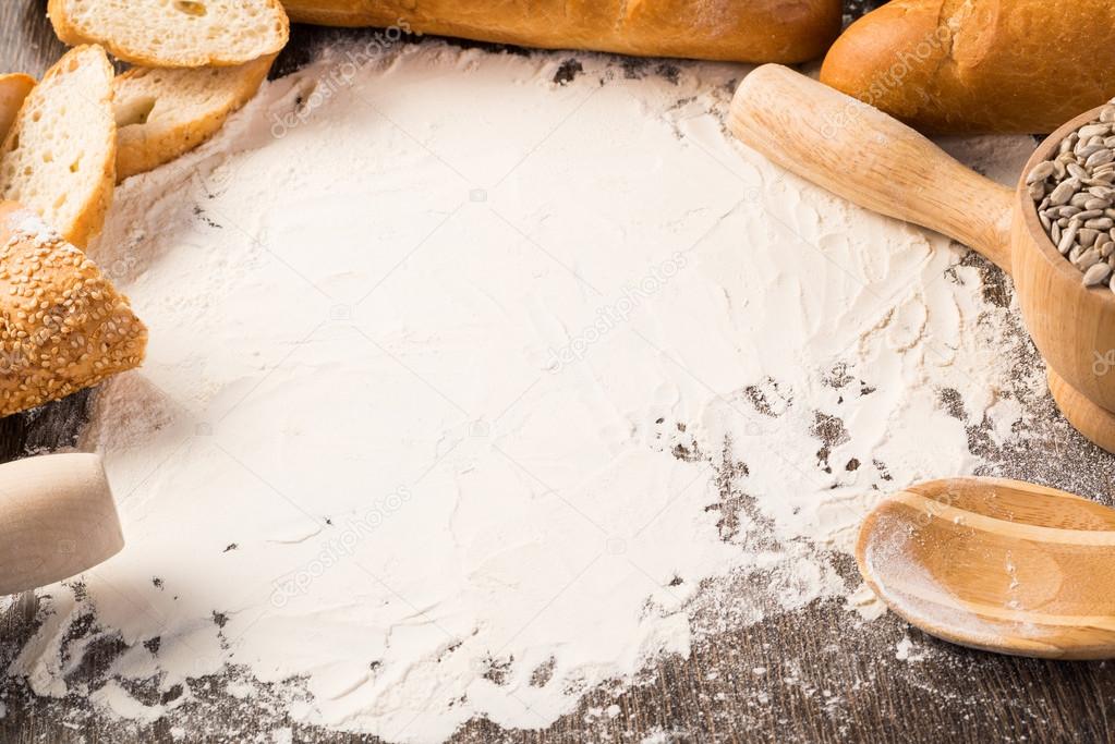 flour and white bread