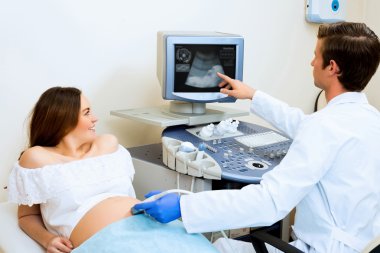 Pregnant woman on the ultrasound