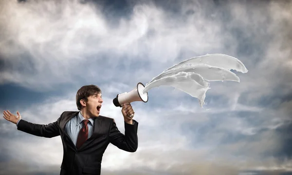 Businessman shouting — Stock Photo, Image