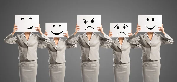 Image of a businesswomen standing in a row — Stock Photo, Image