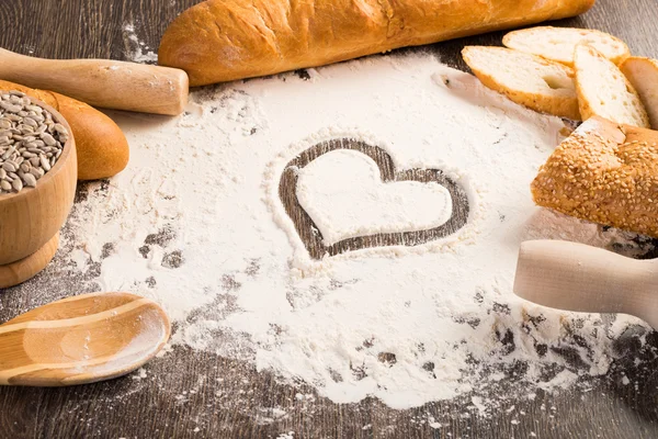 Mąki i chleba białego — Zdjęcie stockowe