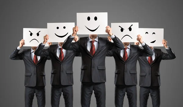 Image of a businessmen standing in a row — Stock Photo, Image