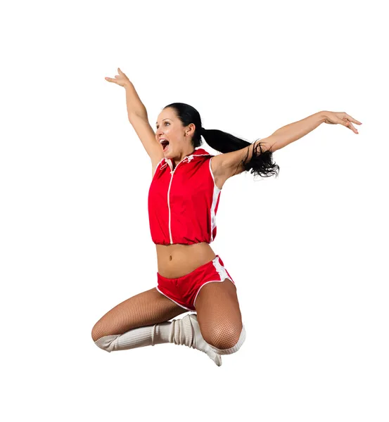 Athletic young woman jumping — Stock fotografie