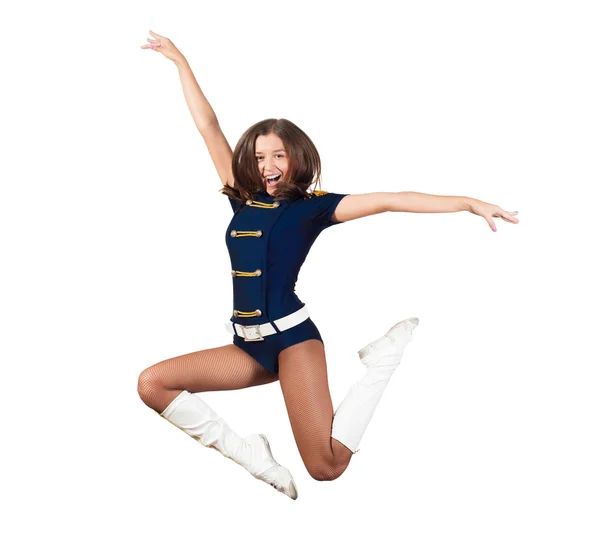 Athletic young woman jumping — Stock fotografie