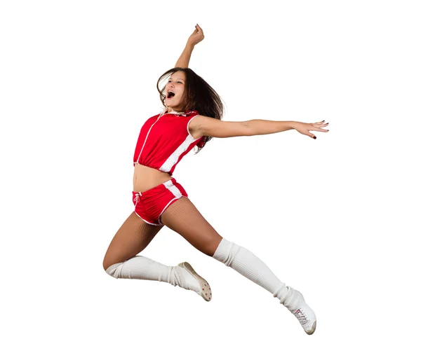 Athletic young woman jumping — Stock fotografie