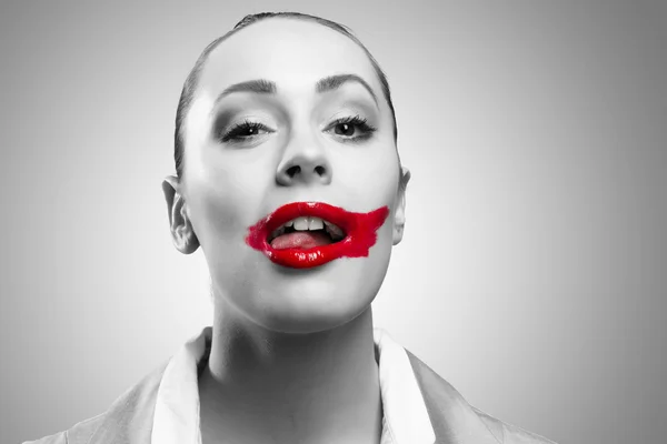 Imagine conceptuală cu gura roșie vie — Fotografie, imagine de stoc