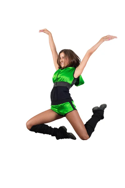 Atlética mujer joven saltando — Foto de Stock