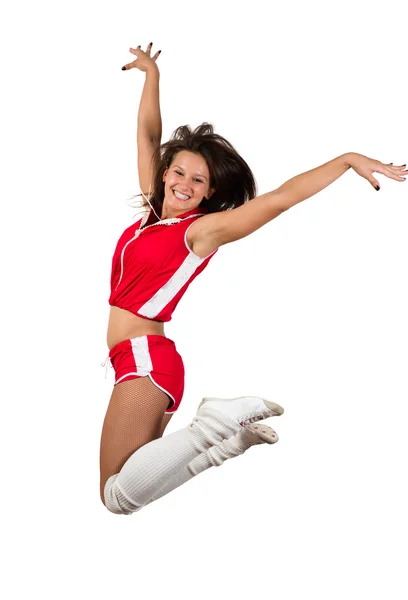 Atlética mujer joven saltando — Foto de Stock