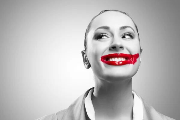 Conceptual Image with Vivid Red Mouth — Stock Photo, Image