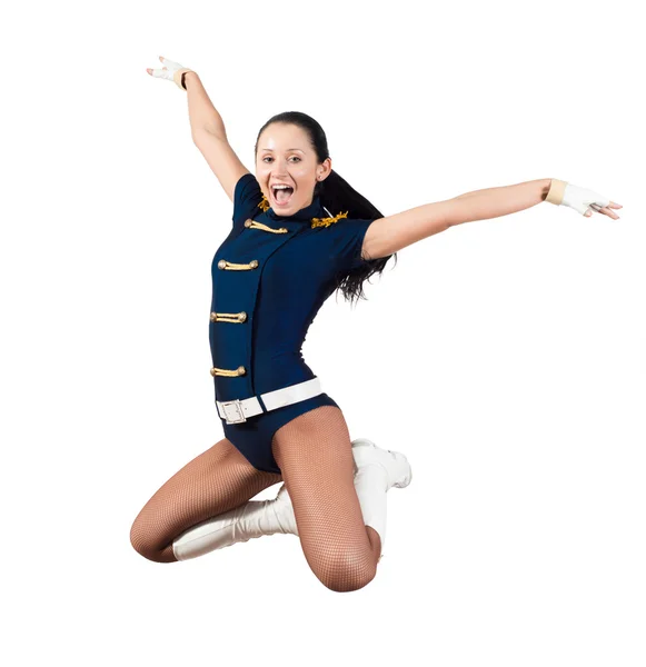 Athletic young woman jumping — Stock fotografie