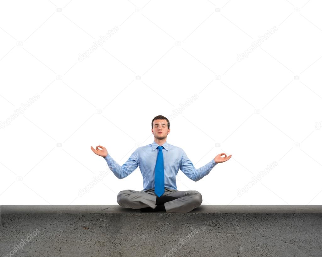 businessman meditating