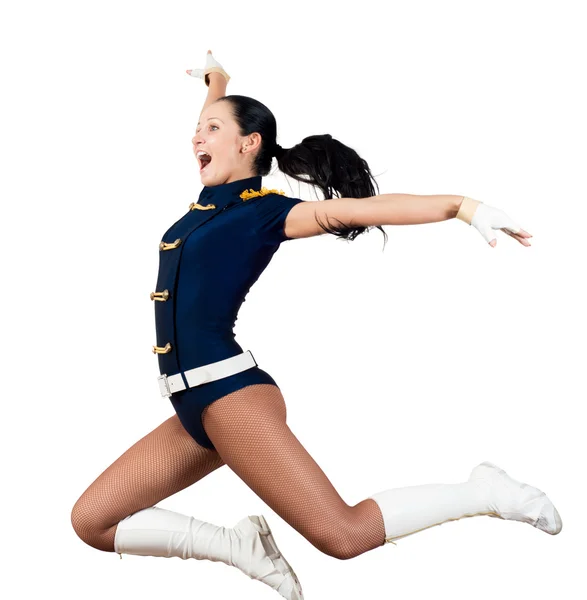 Athletic young woman jumping — Stock fotografie