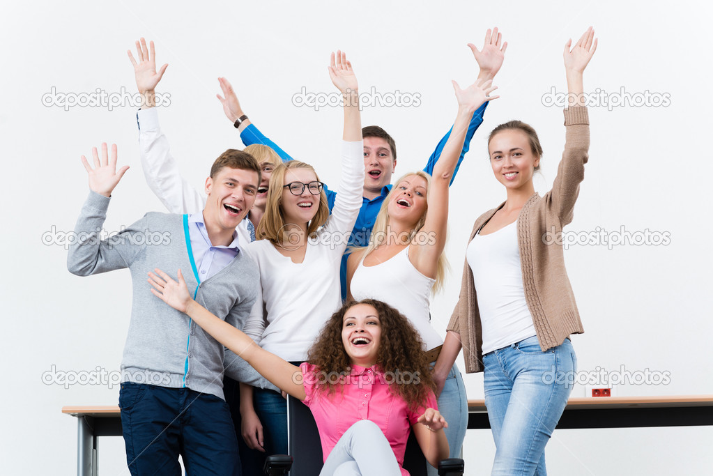 students in the class raised their hands