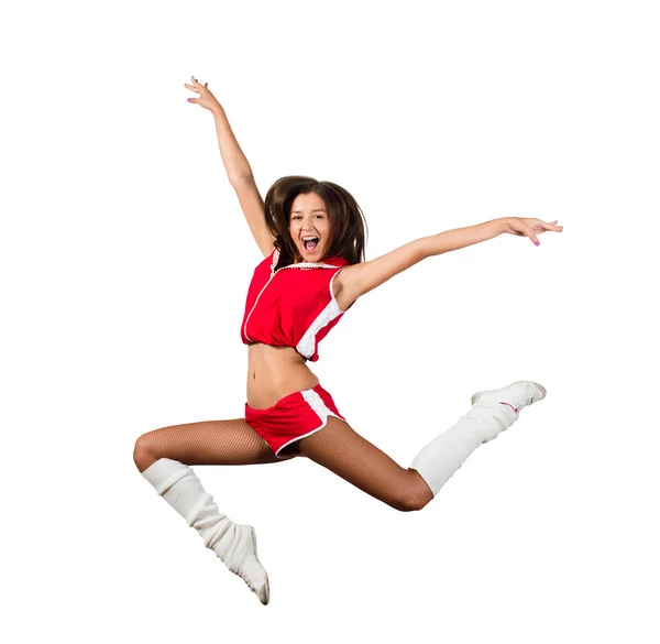 Athletic young woman jumping — Stock fotografie