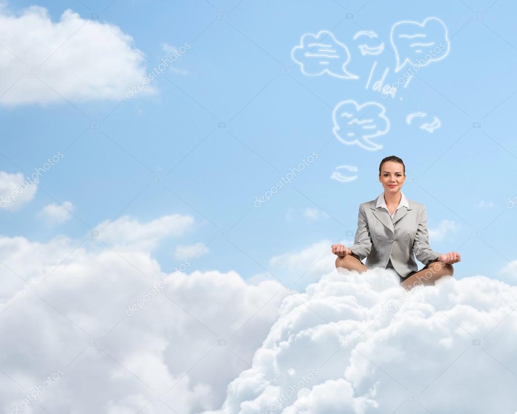 Business woman meditating