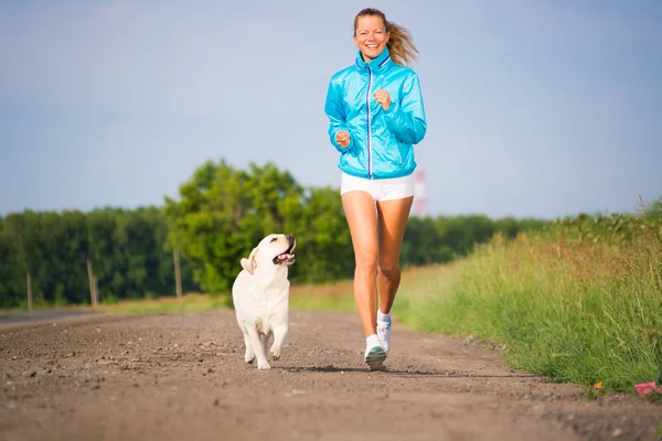 young woman running