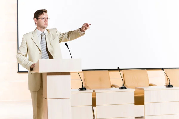 Male speaker — Stock Photo, Image