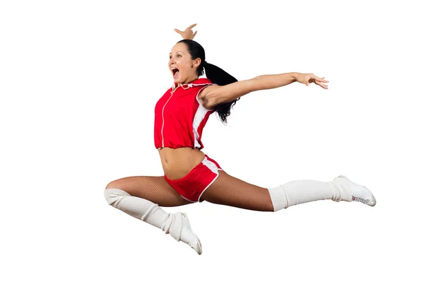 Athletic young woman jumping — Stock fotografie