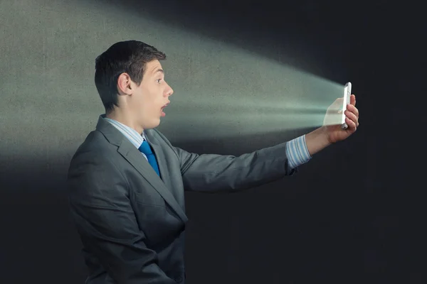 Businessman with a cell phone — Stock Photo, Image