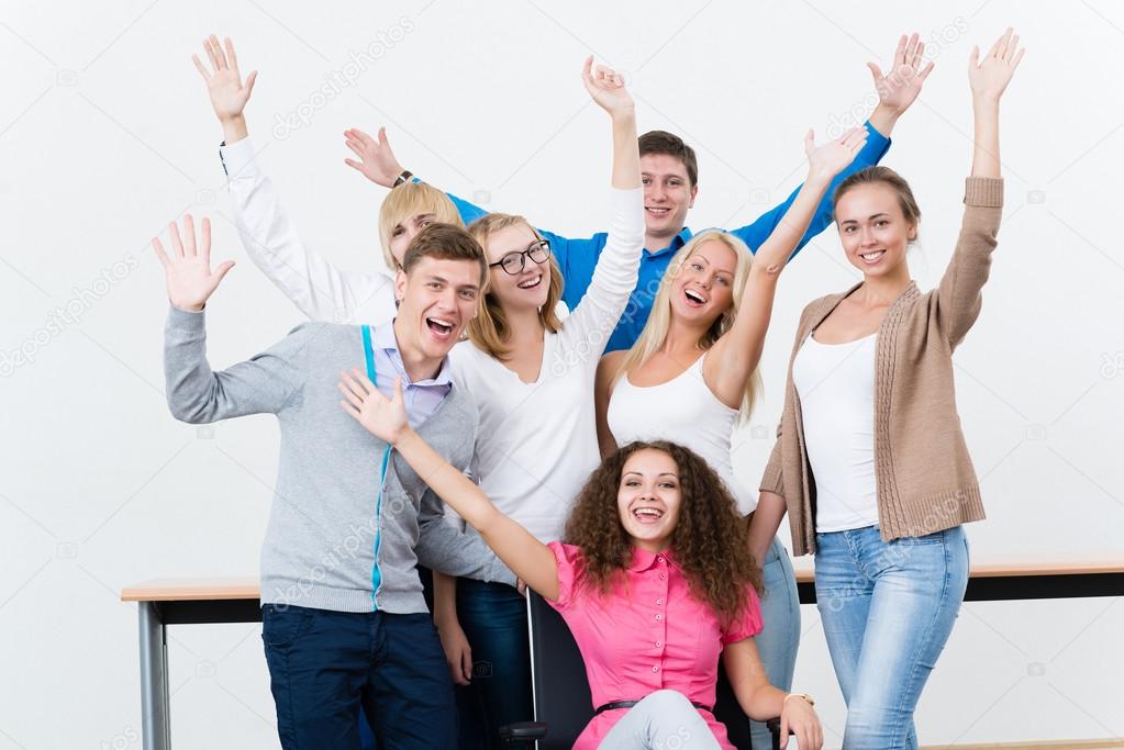 students in the class raised their hands