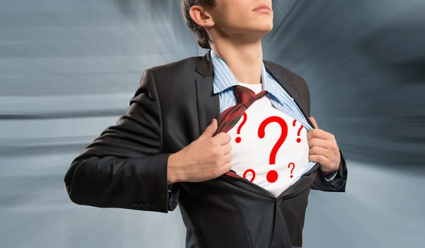 Businessman breaks the shirt — Stock Photo, Image