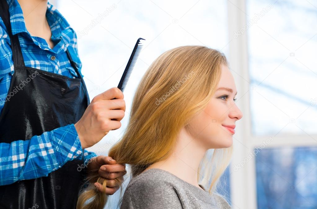 hairdresser and client