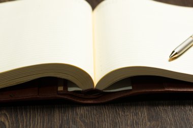 Açık not defteri ve kalem