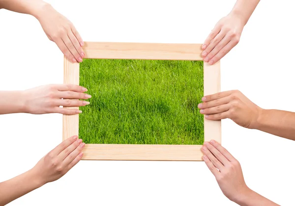 Frame met gras — Stockfoto