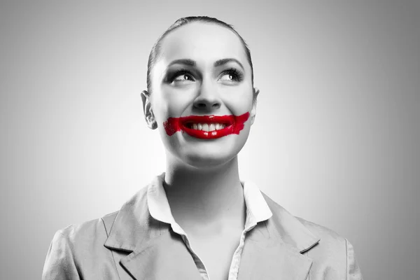 Conceptual Image with Vivid Red Mouth — Stock Photo, Image