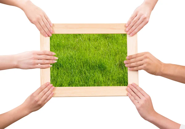 Frame met gras — Stockfoto