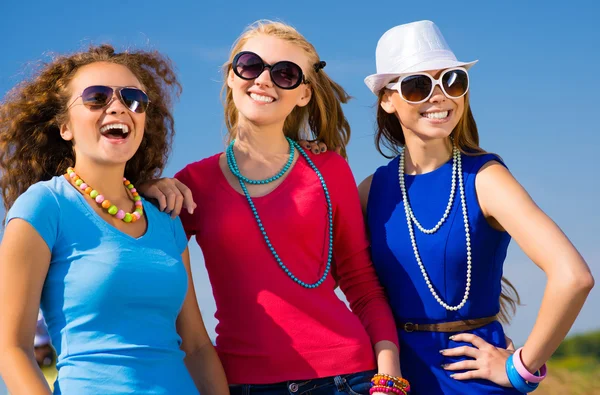 Three young girls having fun — Stock Photo, Image