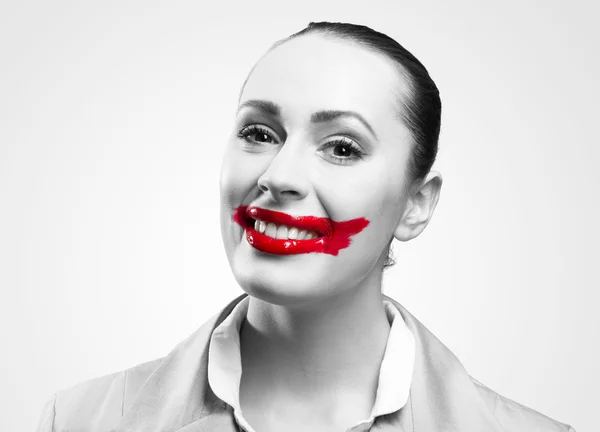 Conceptual Image with Vivid Red Mouth — Stock Photo, Image