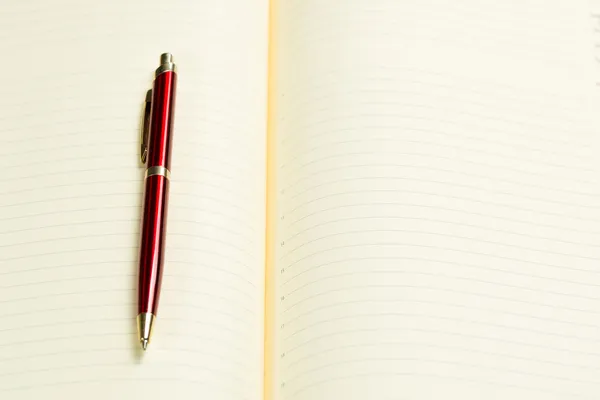 Στυλό και ανοίξτε το σημειωματάριο — Φωτογραφία Αρχείου
