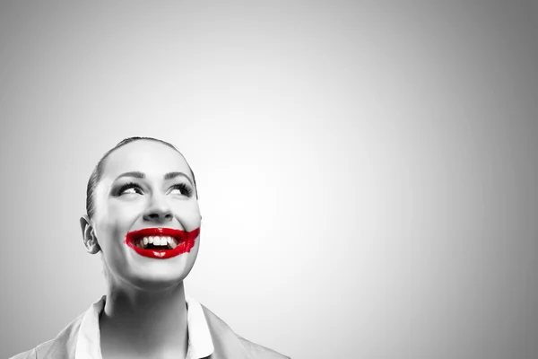 Conceptual Image with Vivid Red Mouth — Stock Photo, Image