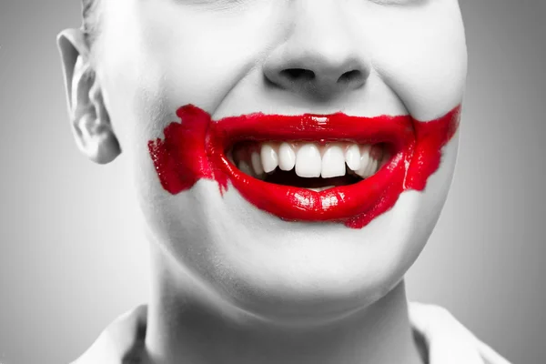 Conceptual Image with Vivid Red Mouth — Stock Photo, Image