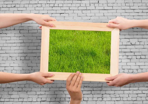 Ram med gräs — Stockfoto