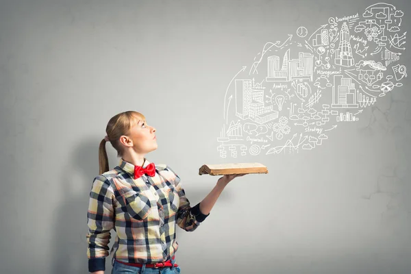 Girl with book — Stock Photo, Image