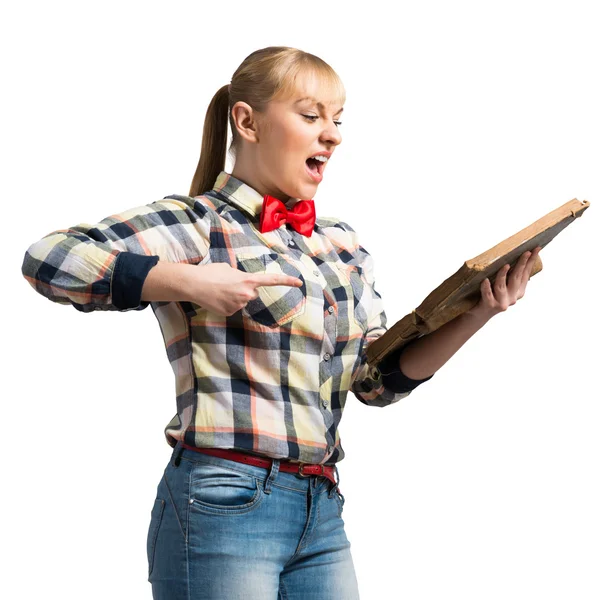 Chica con libro —  Fotos de Stock