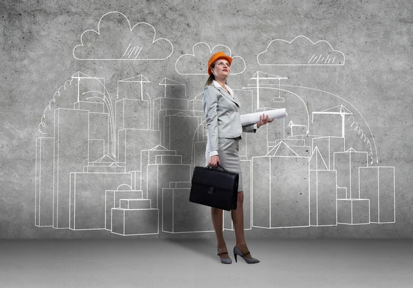 Woman architect — Stock Photo, Image