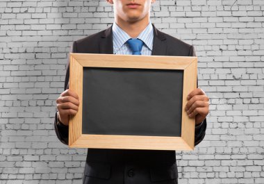 çerçeve ile işadamı