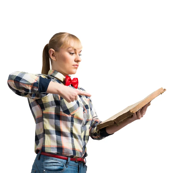 Chica con libro — Foto de Stock