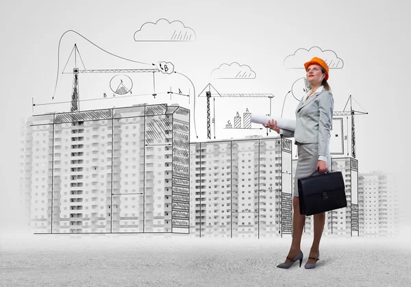 Woman architect — Stock Photo, Image