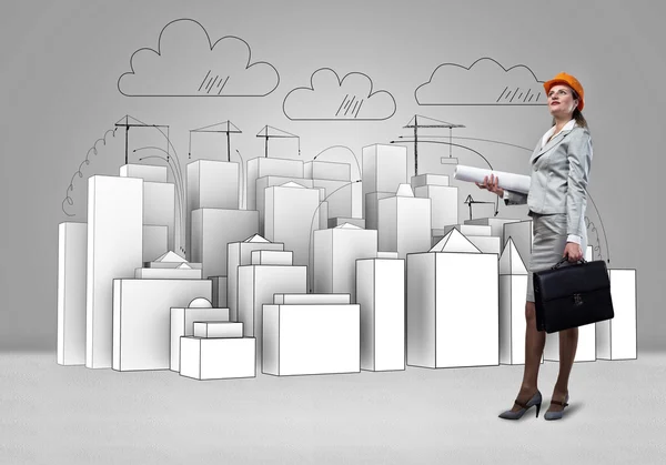 Woman architect — Stock Photo, Image