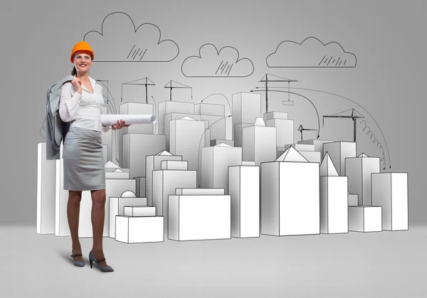 Woman architect — Stock Photo, Image