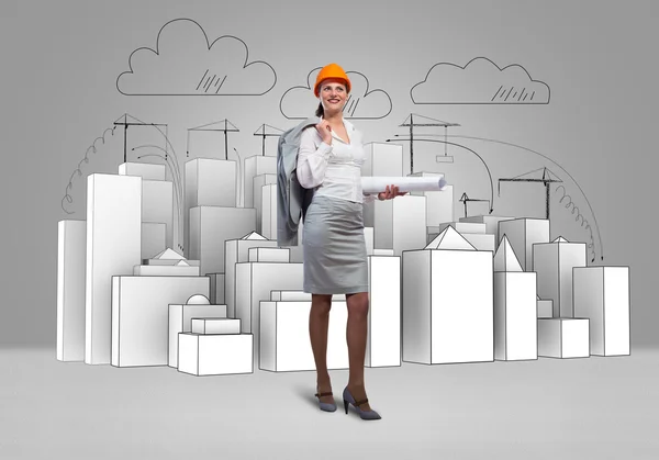 Woman architect — Stock Photo, Image