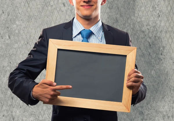 Zakenman met frame — Stockfoto