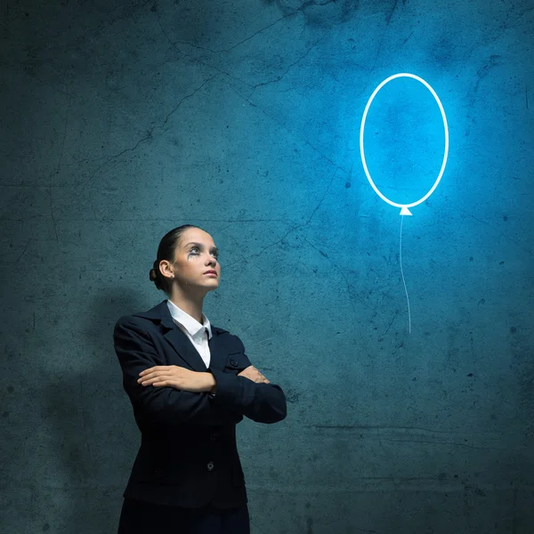 Mujer de negocios reflexiva — Foto de Stock