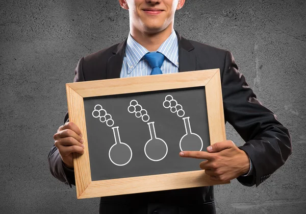 Businessman with frame — Stock Photo, Image