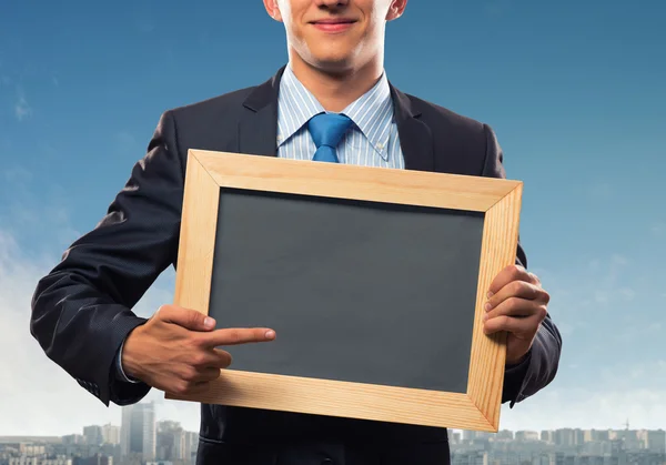 Businessman with frame — Stock Photo, Image