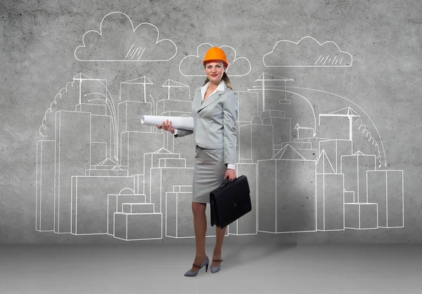 Woman architect — Stock Photo, Image